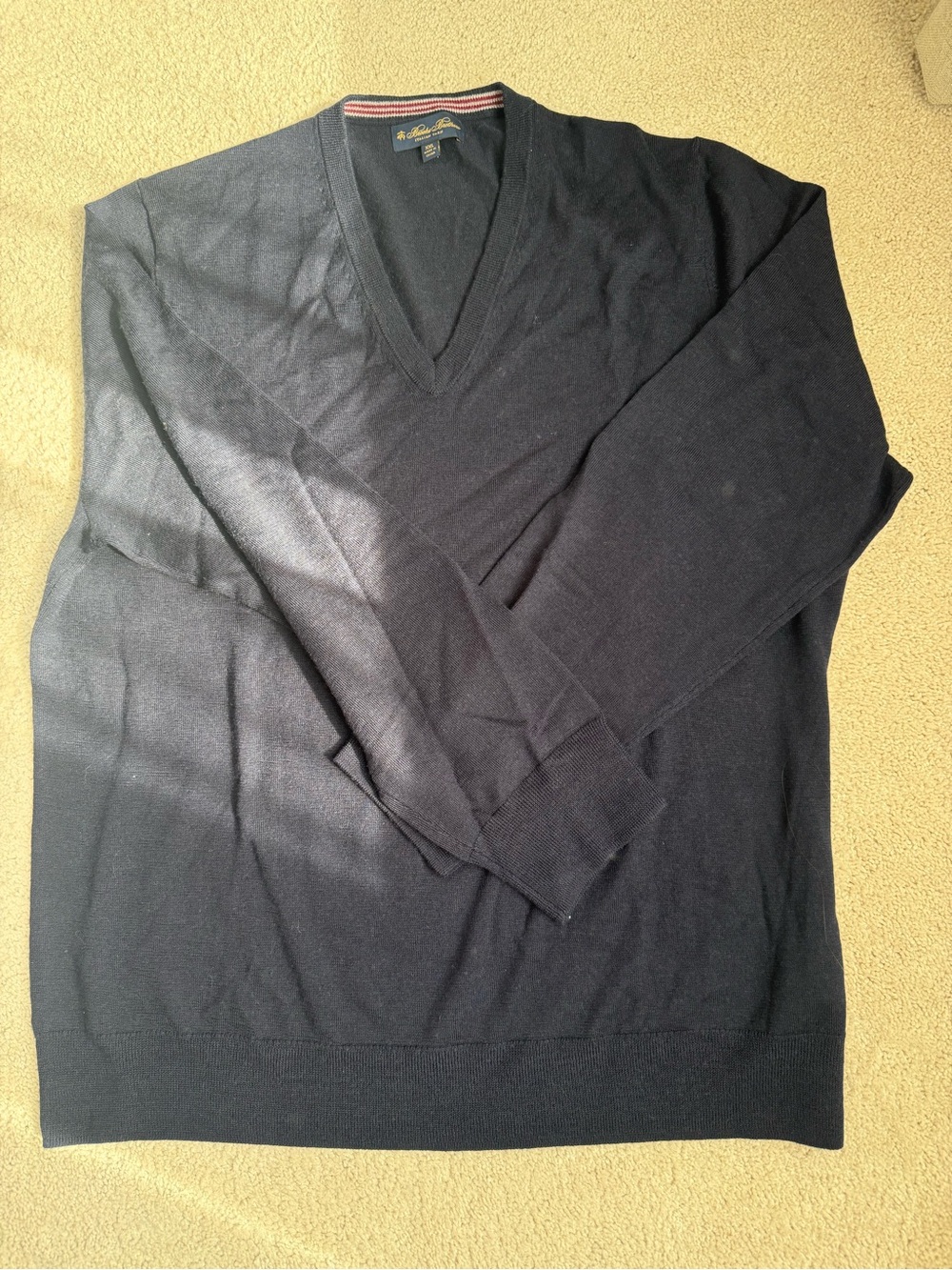 Brooks Brothers Men's V-Neck Sweater - Navy Blue